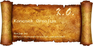 Koncsek Orsolya névjegykártya